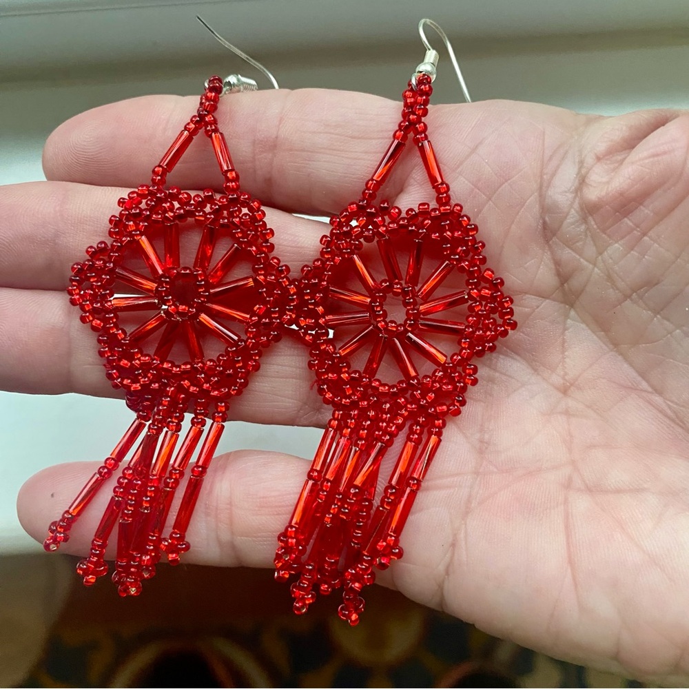 Romantic beaded earrings - Picture 5 of 7